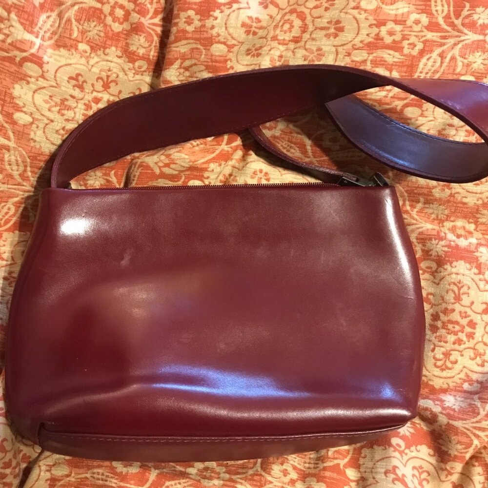 SALE!  VINTAGE GUCCI RED WINE LEATHER - PURCHASED IN ROMA, ITALIA